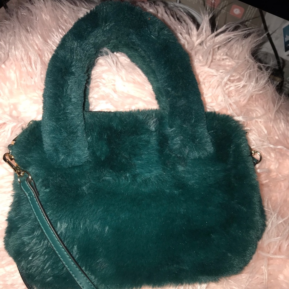 Green Fur Purse